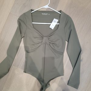 Abercrombie & Fitch olive cut out bodysuit - new with tags
